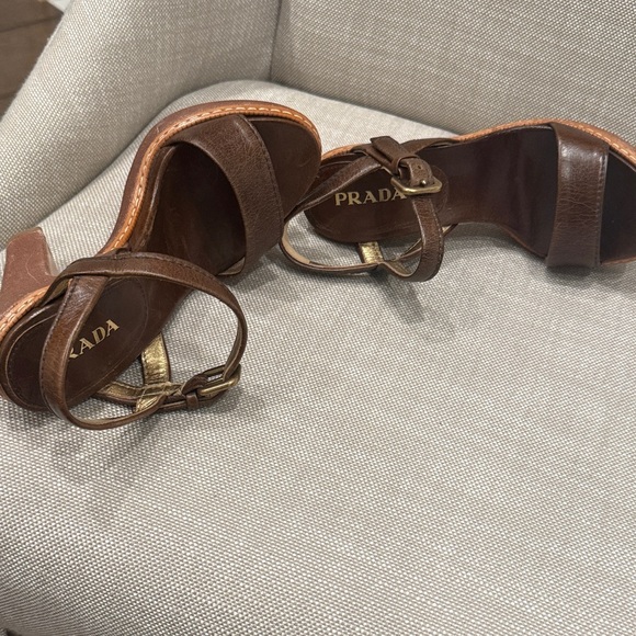 Prada Shoes - Prada Women's Dark Brown Leather Heels